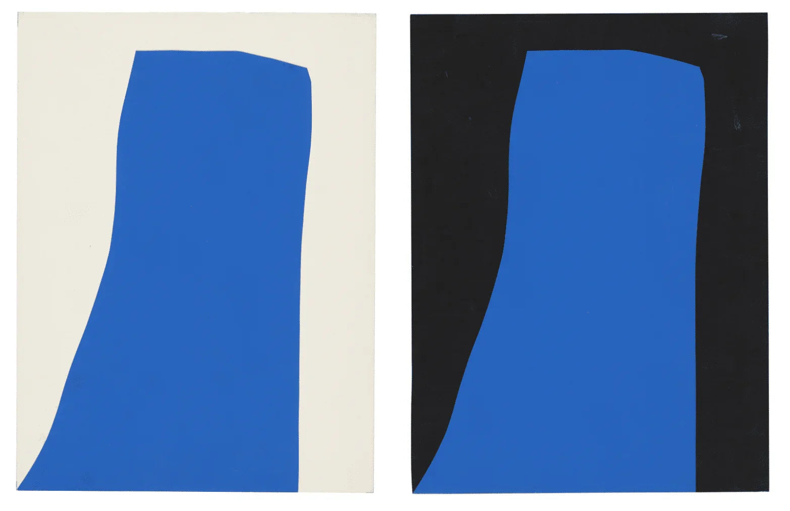 Ellsworth Kelly, Blue Form / Blue Form on Black, 1962, © Ellsworth Kelly Foundation, Courtesy Matthew Marks Gallery, Photos: Ellsworth Kelly Studio