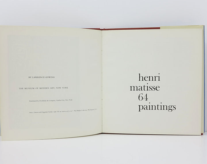 Henri Matisse. 64 paintings. By Lawrence Gowing. MoMA, 1966 image 1