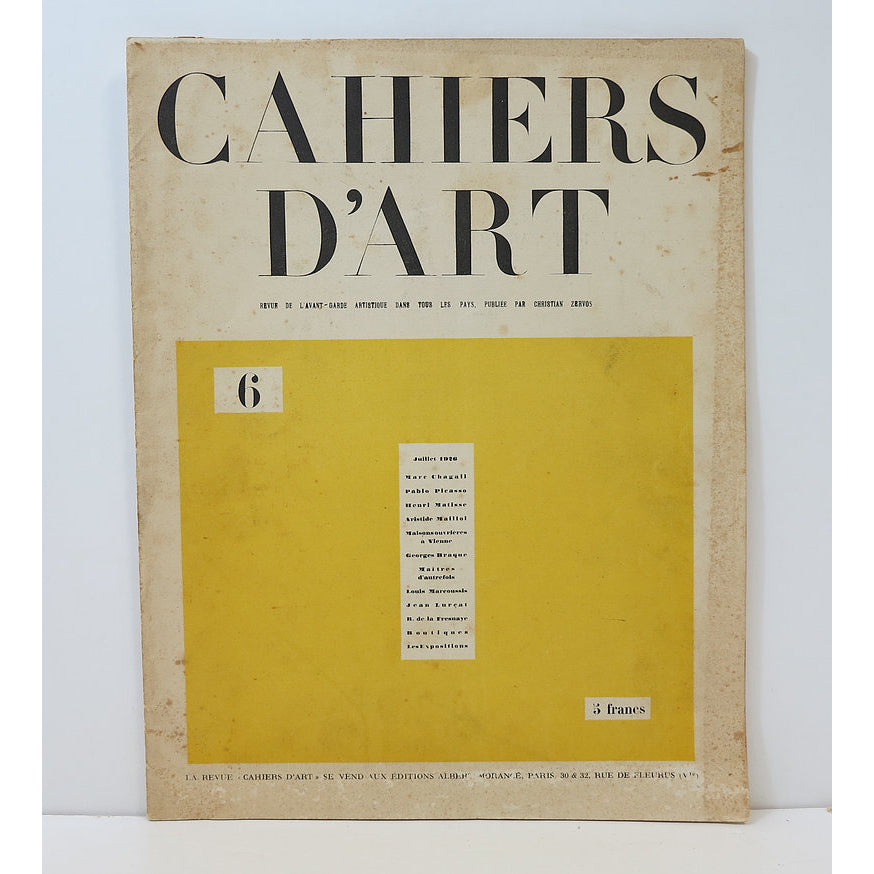 Revue Cahiers d'Art, 1926, n°6 image 1