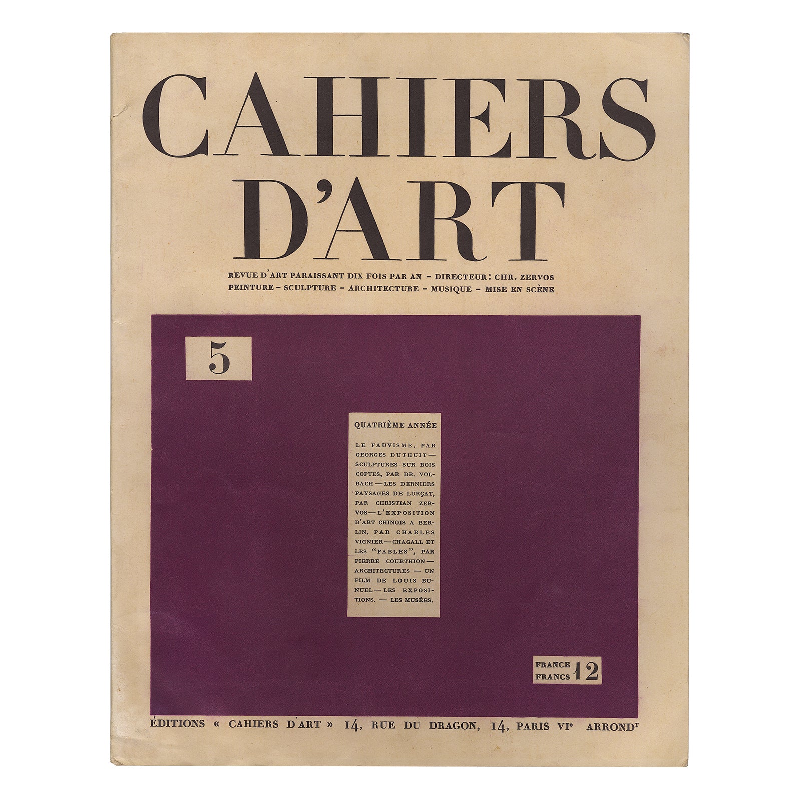 Cahiers d'Art, 1929, N°5 image 0
