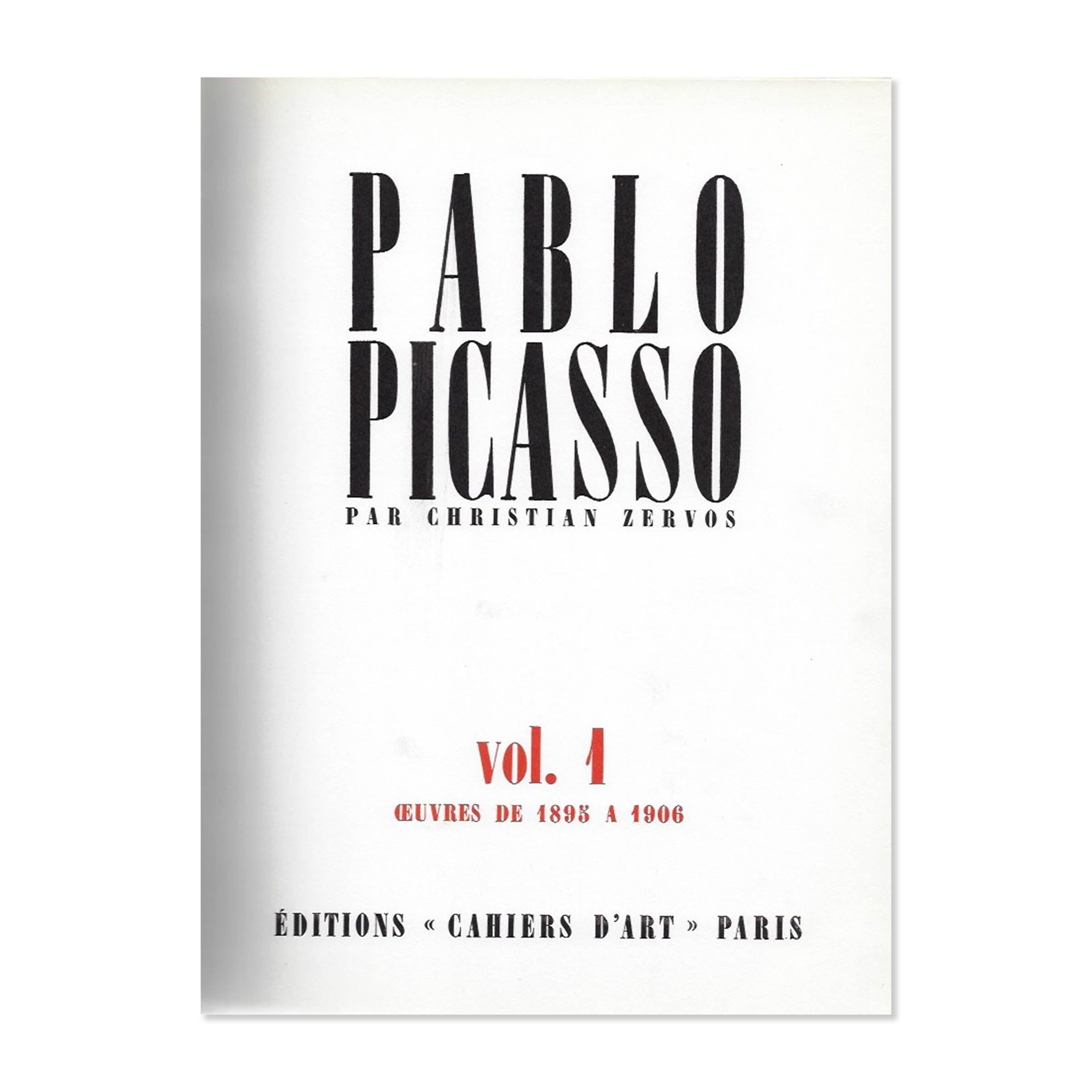 Picasso. By C. Zervos. Vol. 1. French edition, 1957 image 0