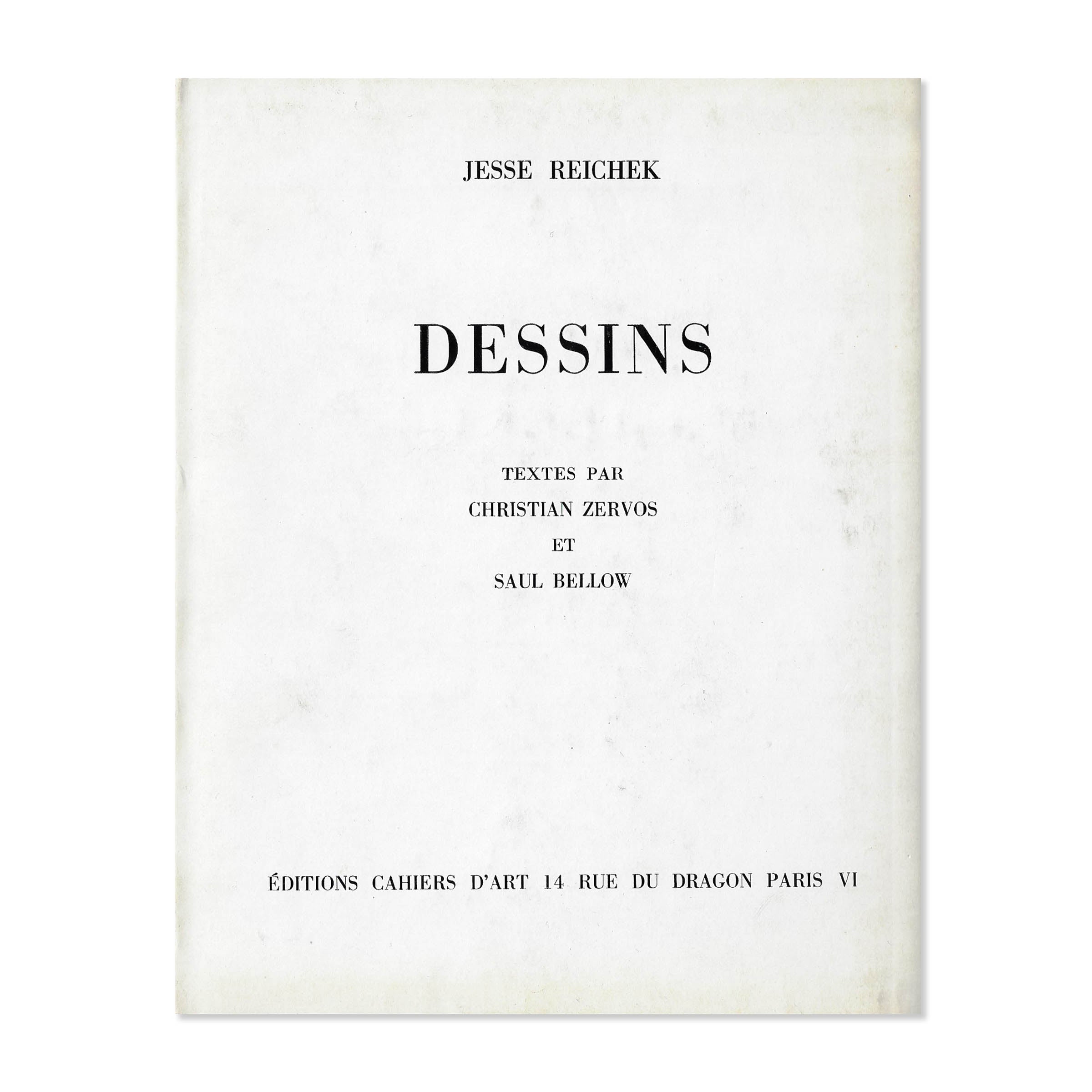 Jesse Reichek. Dessins. Cahiers d'Art, 1960 image 1
