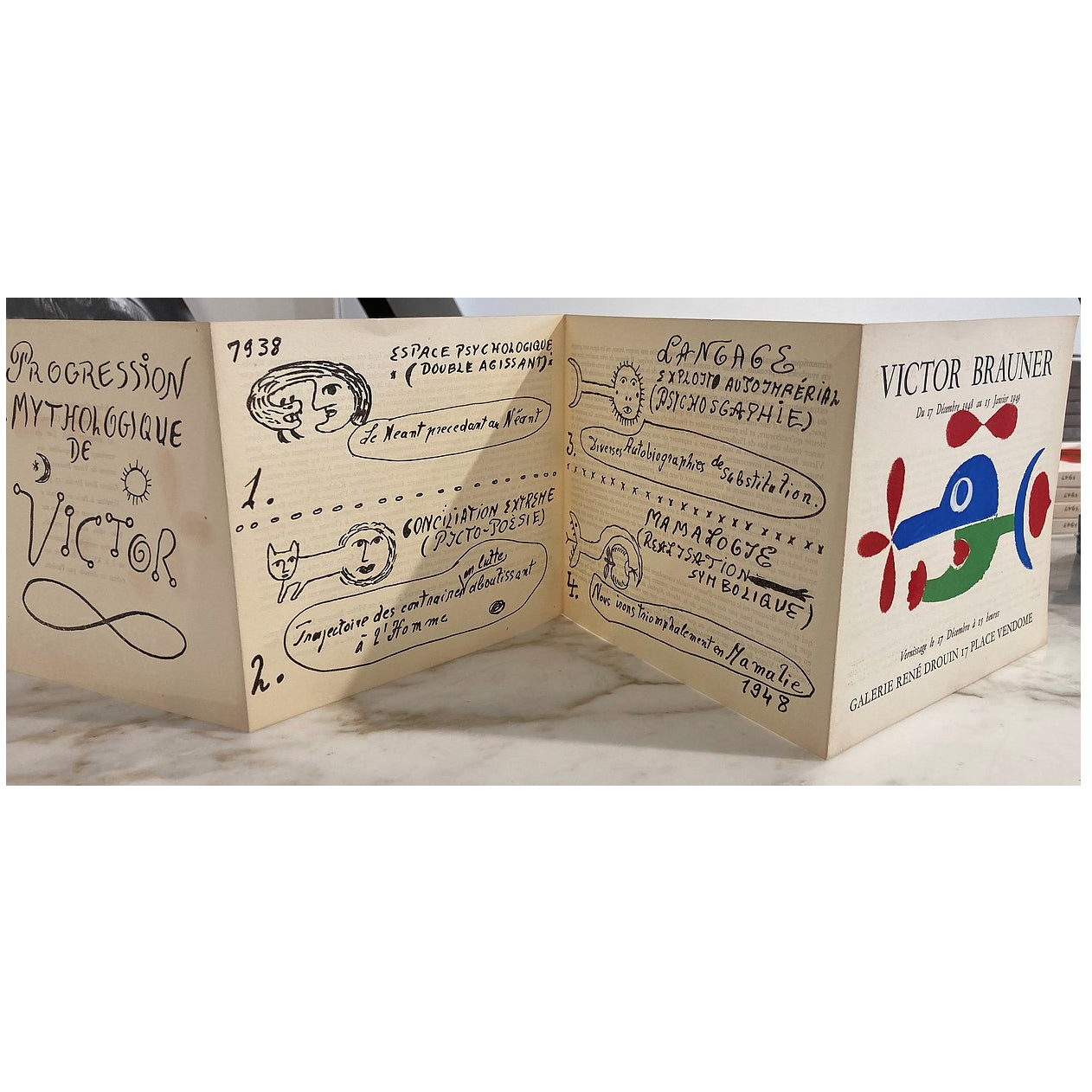 Victor Brauner, Galerie René Drouin, 1948, Stencil image 1