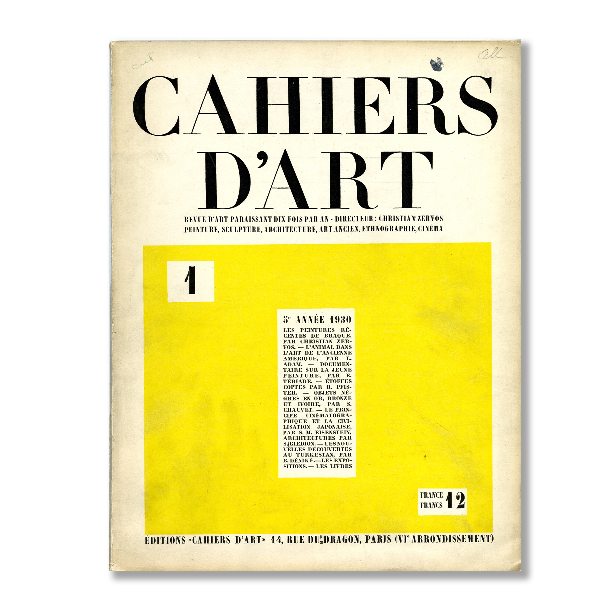 Revue Cahiers d'Art, 1930, n°1