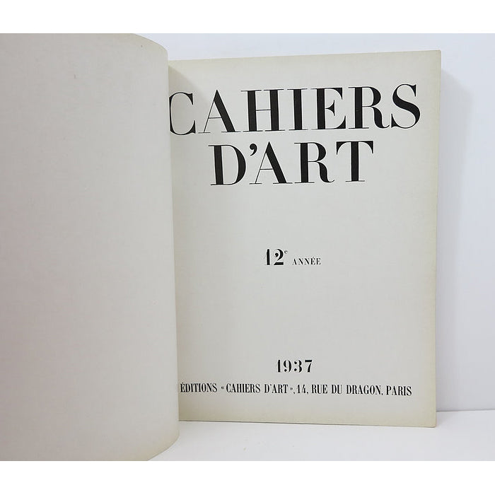 Revue Cahiers d'Art. Year 1937. 1-3. image 2