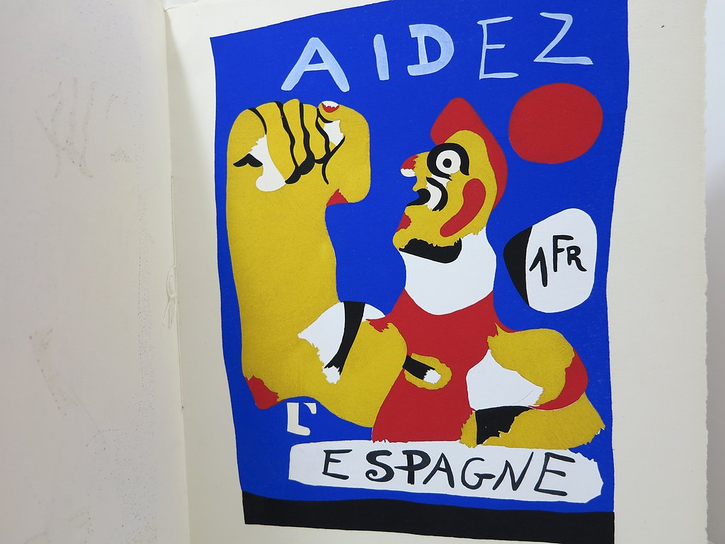 Revue Cahiers d'Art, 1937, n°4-5. Joan Miro 'Aidez l'Espagne' stencil. image 1