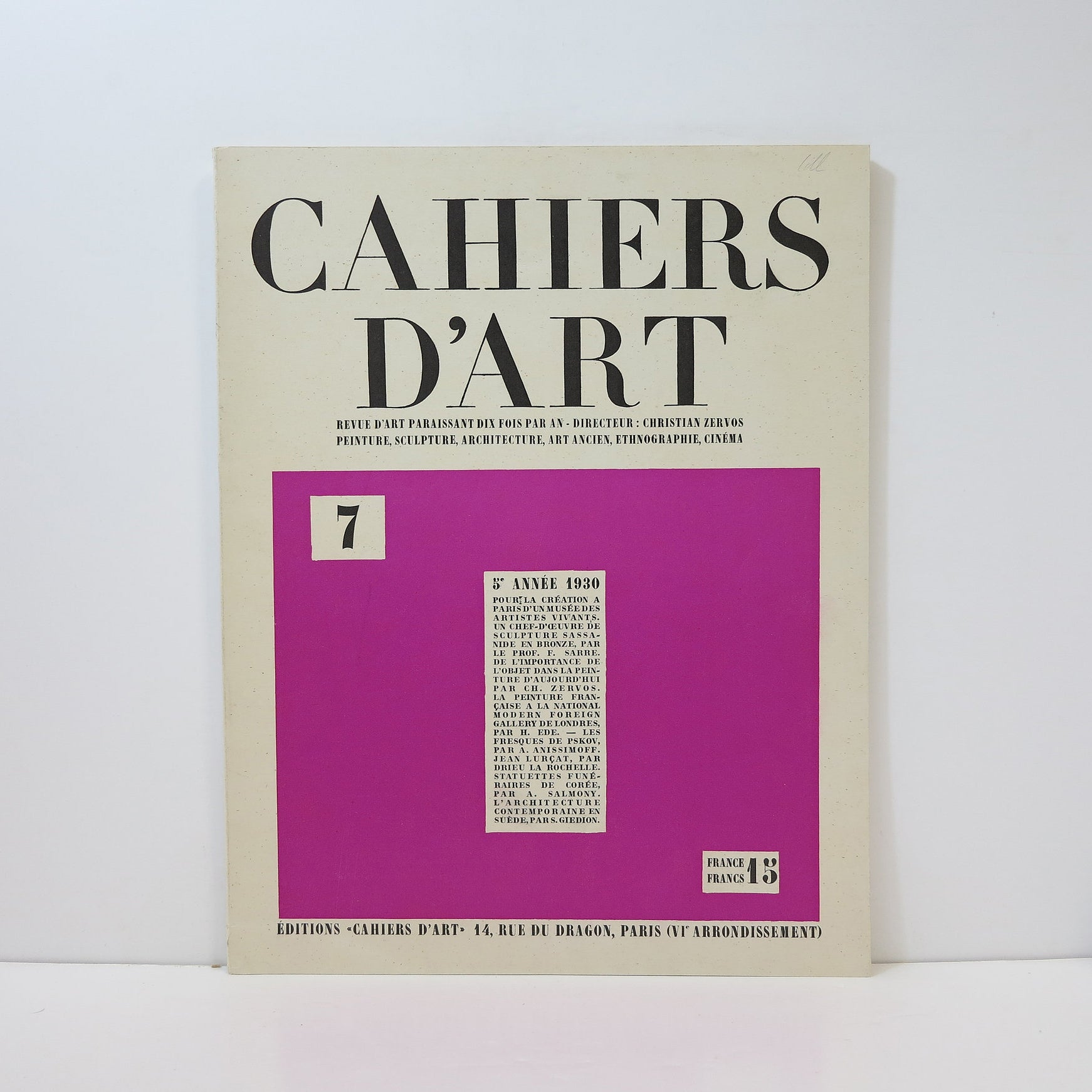 Revue Cahiers d'Art, 1930, n°7 image 1