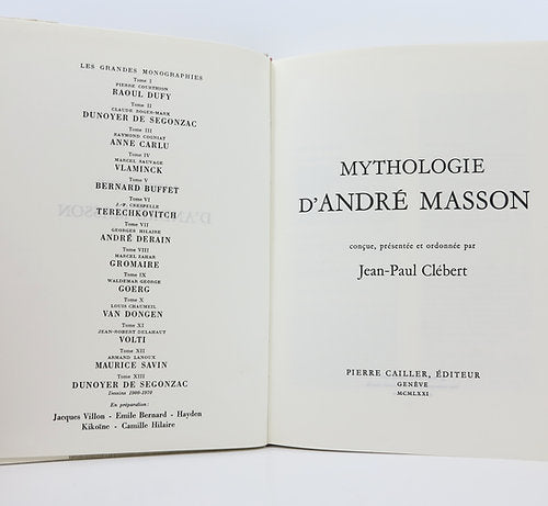 Mythologie d'André Masson. Pierre Cailler. Deluxe edition, 1971 image 3