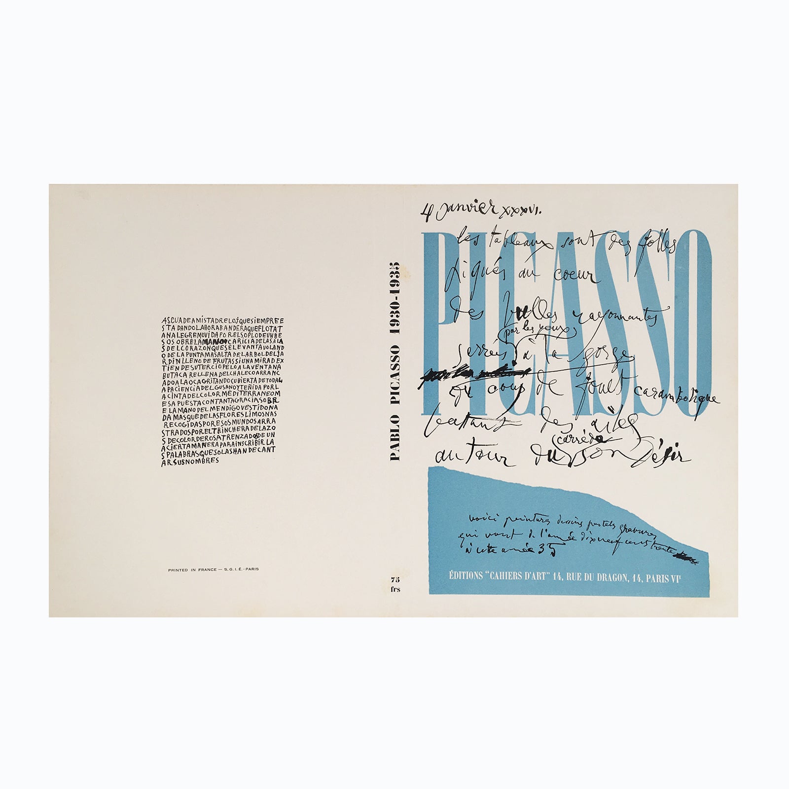 Lithography Cover Cahiers d'Art Picasso special issue 1936 image 0