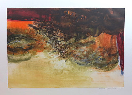 Zao Wou-Ki, Etching with aquatint, 1978, Signed and dated image 0