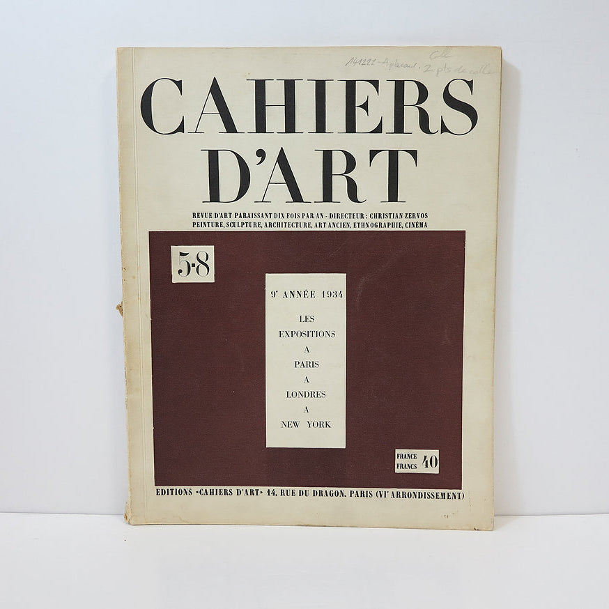 Revue Cahiers d'Art, 1934, n°5-8 image 1