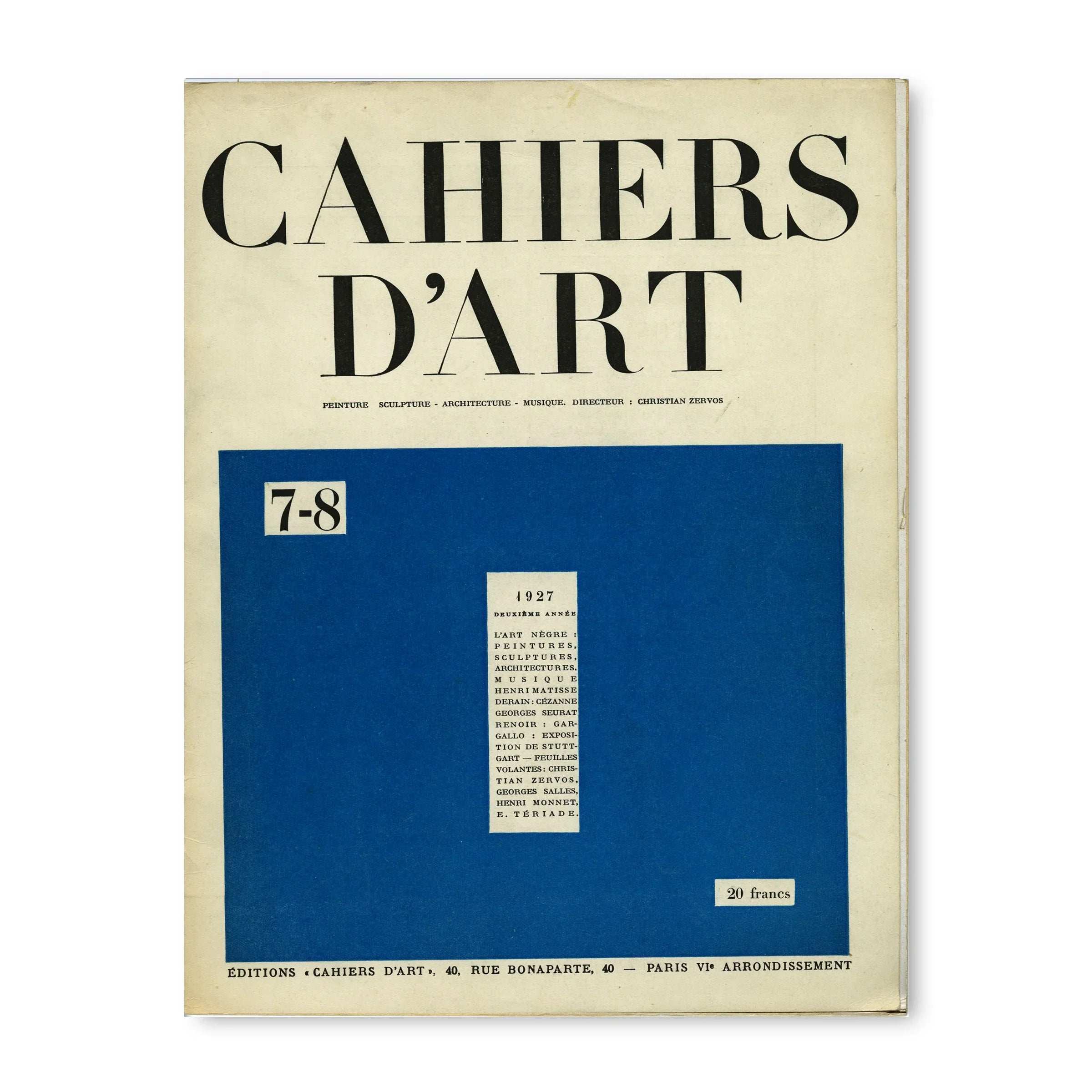 Revue Cahiers d'Art, 1927, n°7-8 image 0
