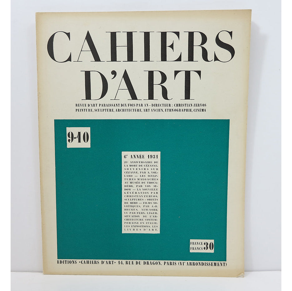 Revue Cahiers d'Art, 1931, n°9-10 image 1