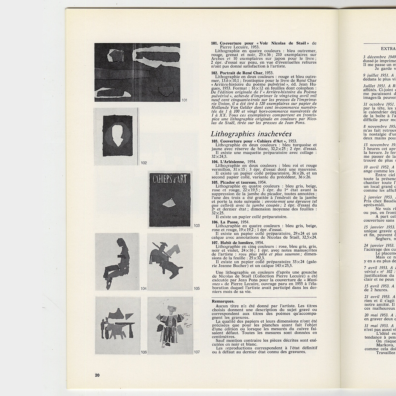 Nicolas de Stael, L'oeuvre gravé, Editeur bibliothèque nationale-1979 image 2