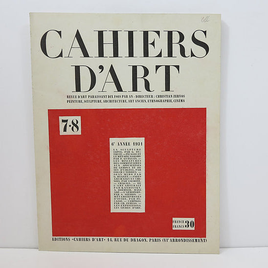 Revue Cahiers d'Art, 1931, n°7-8 image 1