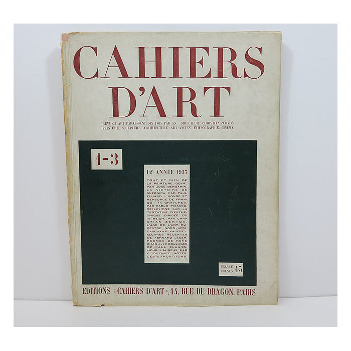 Revue Cahiers d'Art. Year 1937. 1-3. image 1