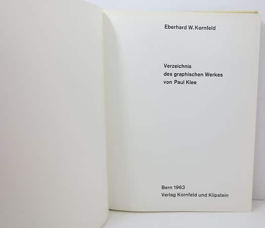 Eberhard W. Kornfeld - Verzeichnis des graphischen Werkes von Paul Klee, 1963 image 2