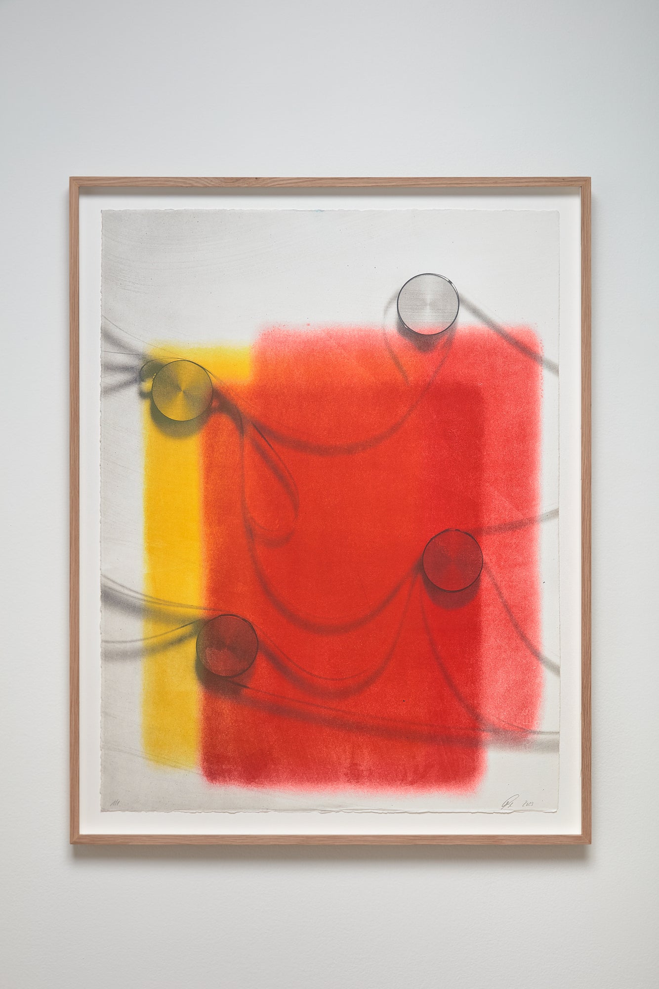 Rosa Barba, MONOPRINT (Red on Yellow on Black), 2023