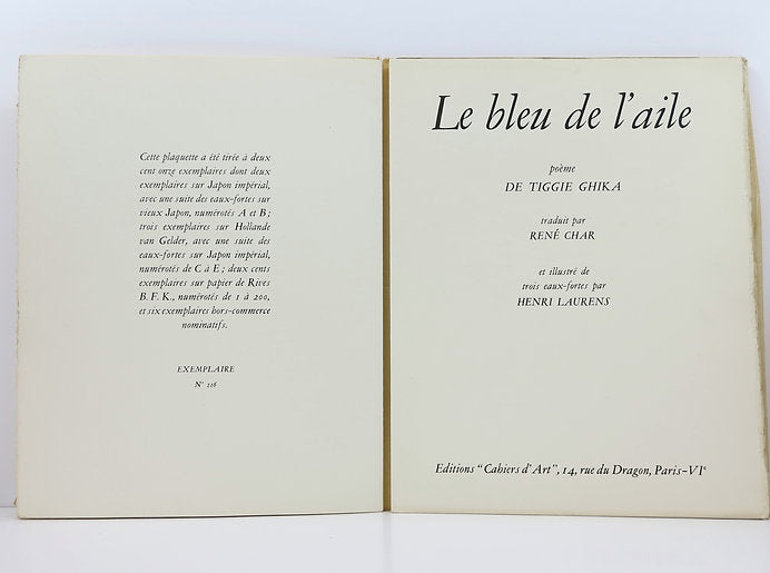 Henri Laurens and Tiggie Ghika. Le bleu de l'aile. 1948. image 2