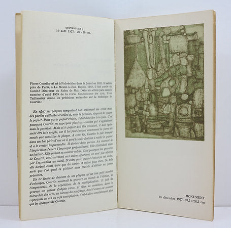 Pierre Courtin. Gravures. Galerie Berggruen. 1959 image 1