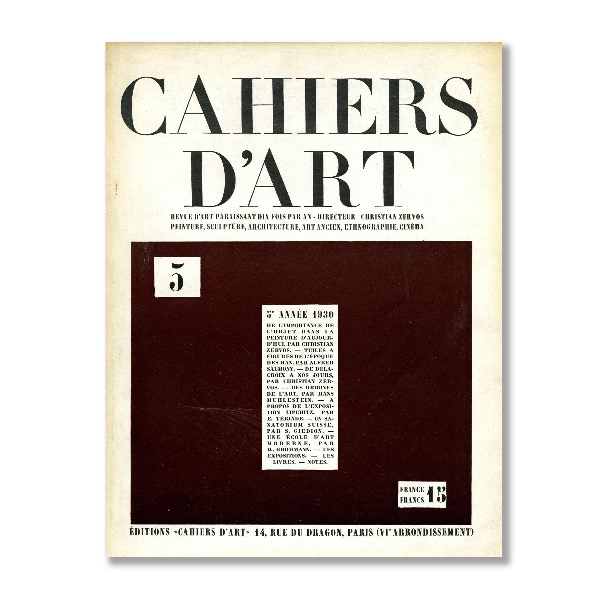 Revue Cahiers d’Art, 1930, n°5 image 0