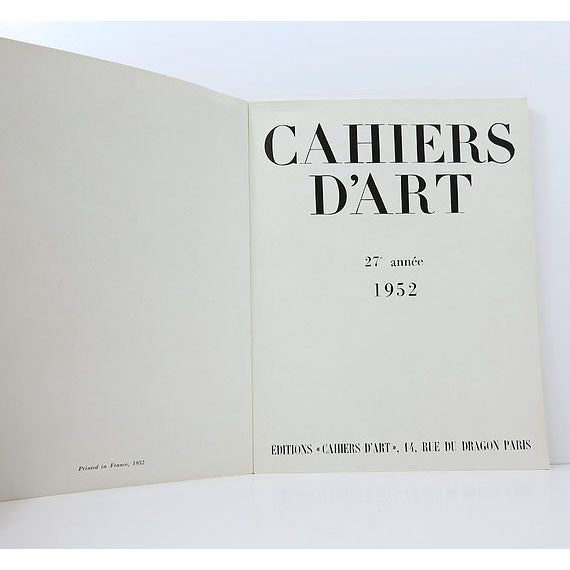 Revue Cahiers d'Art, 1952, n°1 image 2