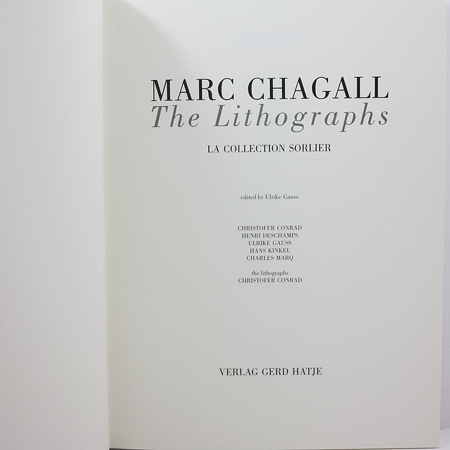 Chagall. The Lithographs. La collection Sorlier. Hatje, 1999 image 1