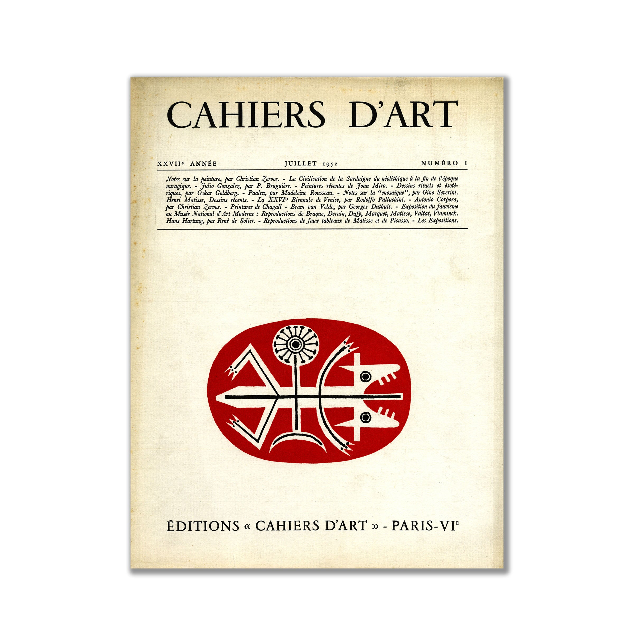 Revue Cahiers d'Art, 1952, n°1 image 0