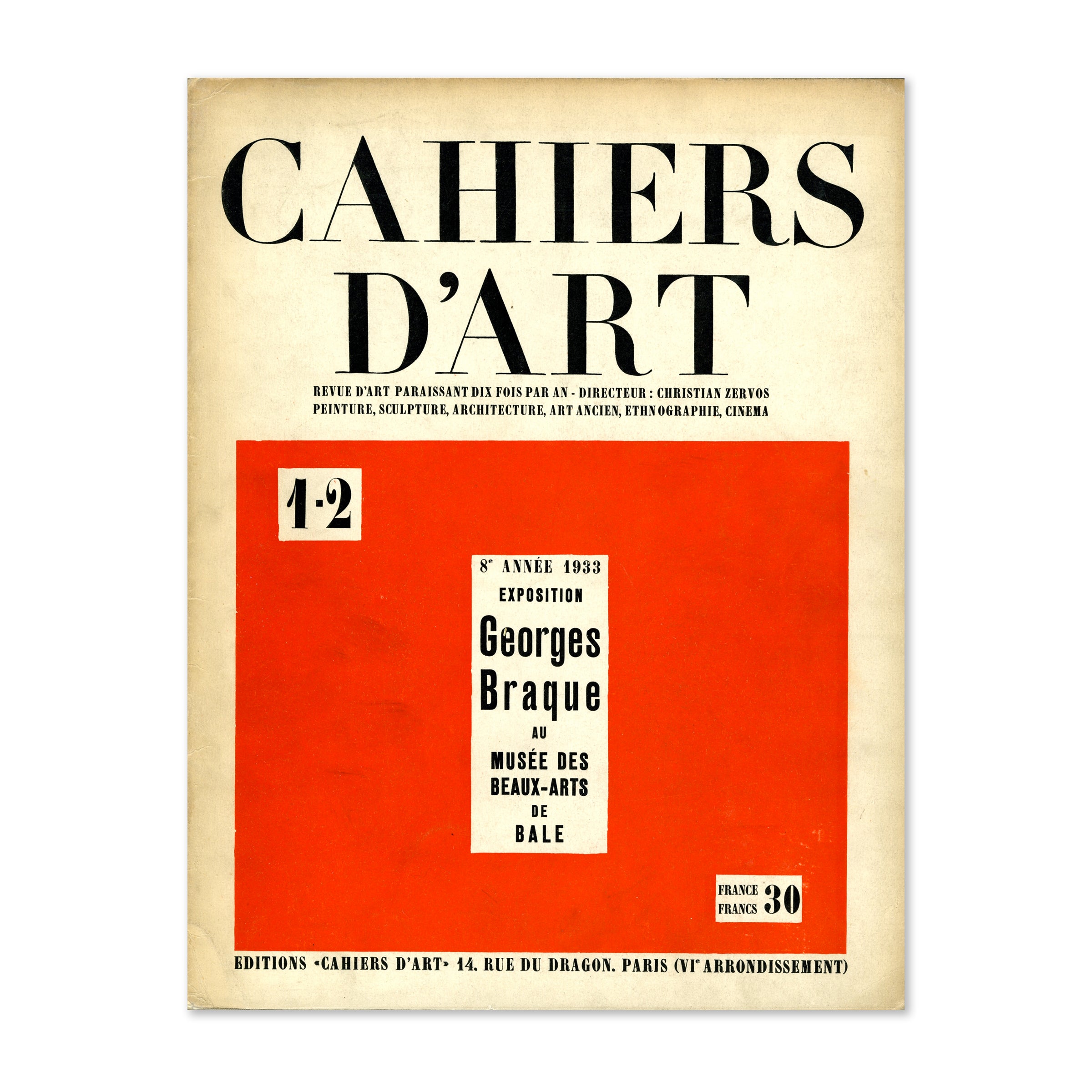 Revue Cahiers d'Art, 1933, n°1-2 image 0