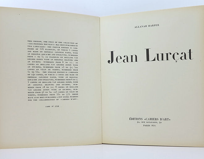 Jean Lurçat. By Allanah Harper. Cahiers d'Art. 1928 image 1