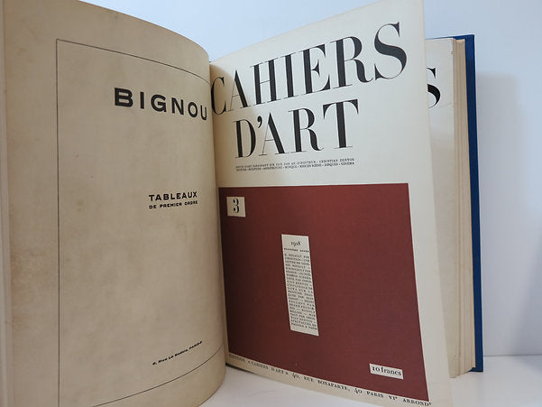 Revue Cahiers d'Art. 1928. Plusieurs numéros reliés (2,3,8,9) image 3