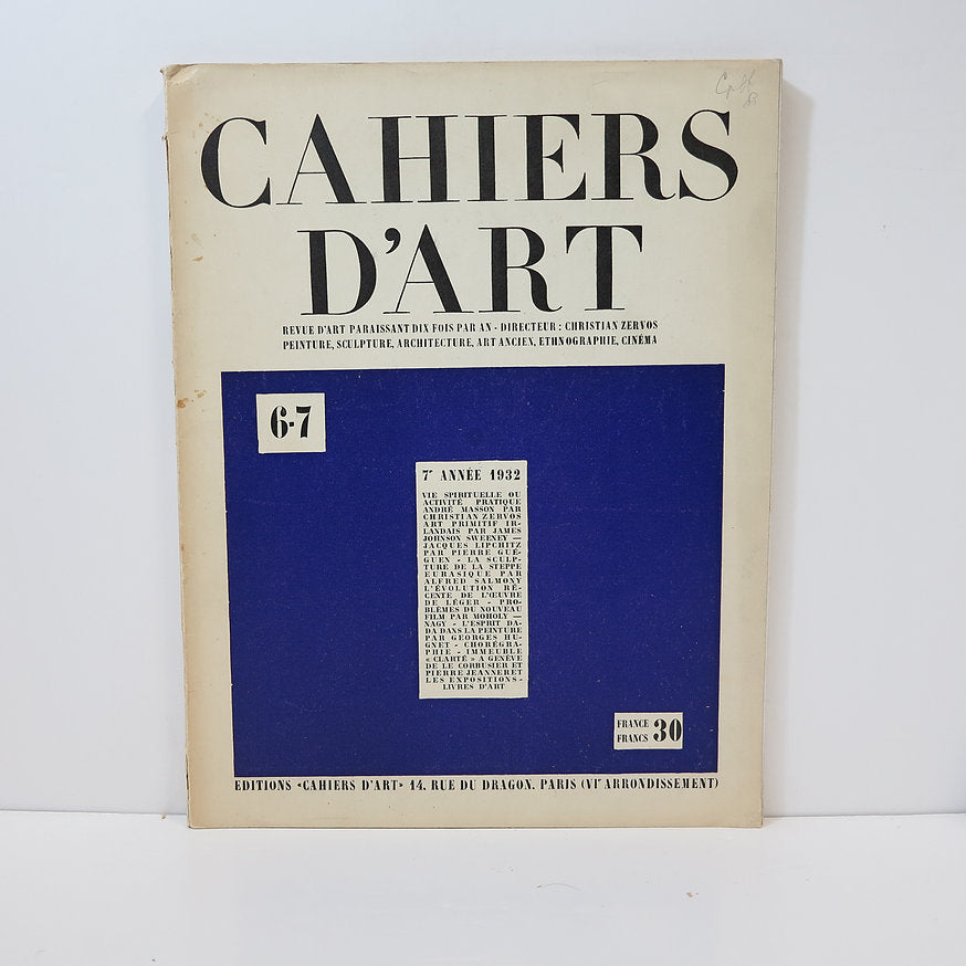 Revue Cahiers d'Art, 1932, n°6-7 image 1