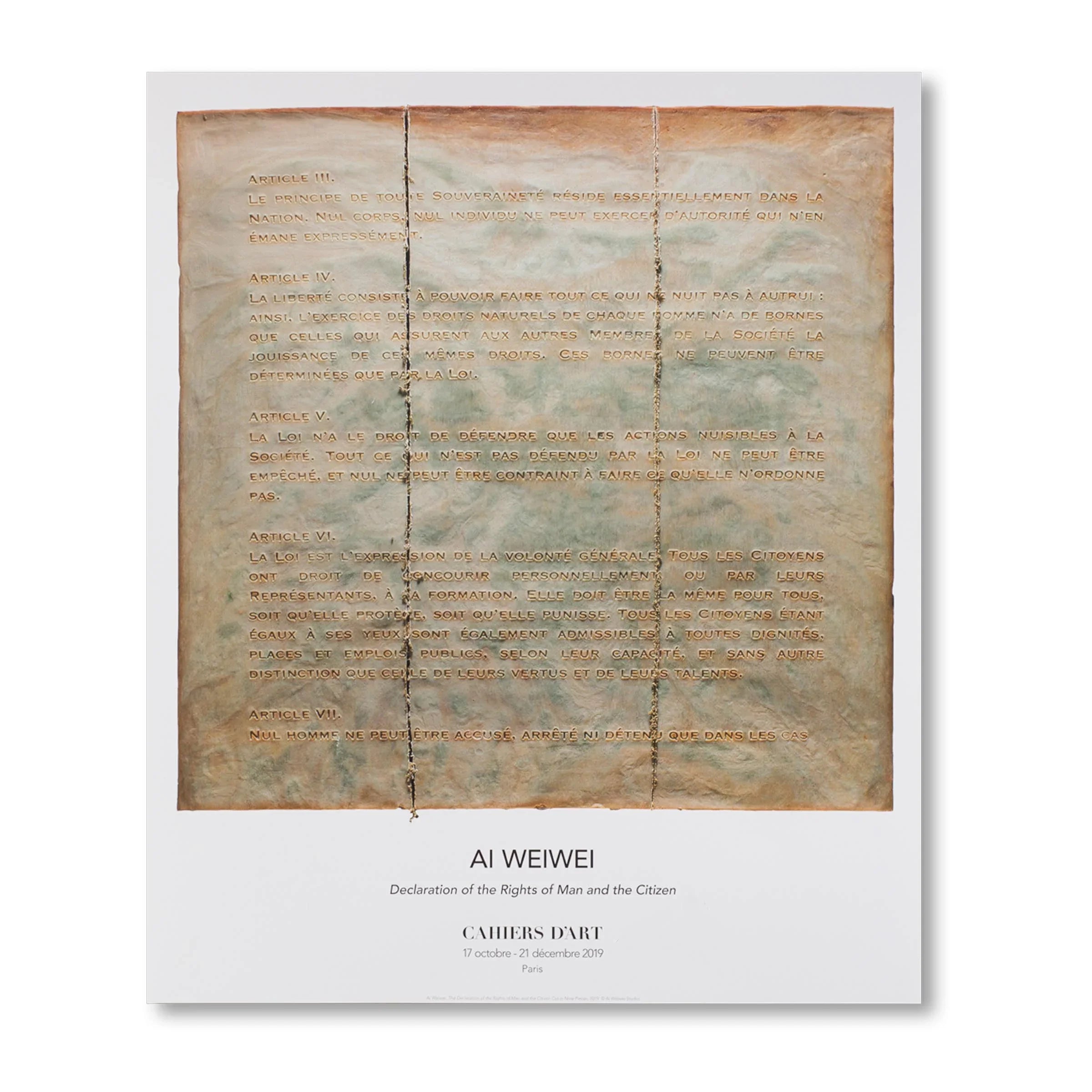 Ai Weiwei, Standard Poster 'Declaration of the Rights of Man and the Citizen', 2019 image 0