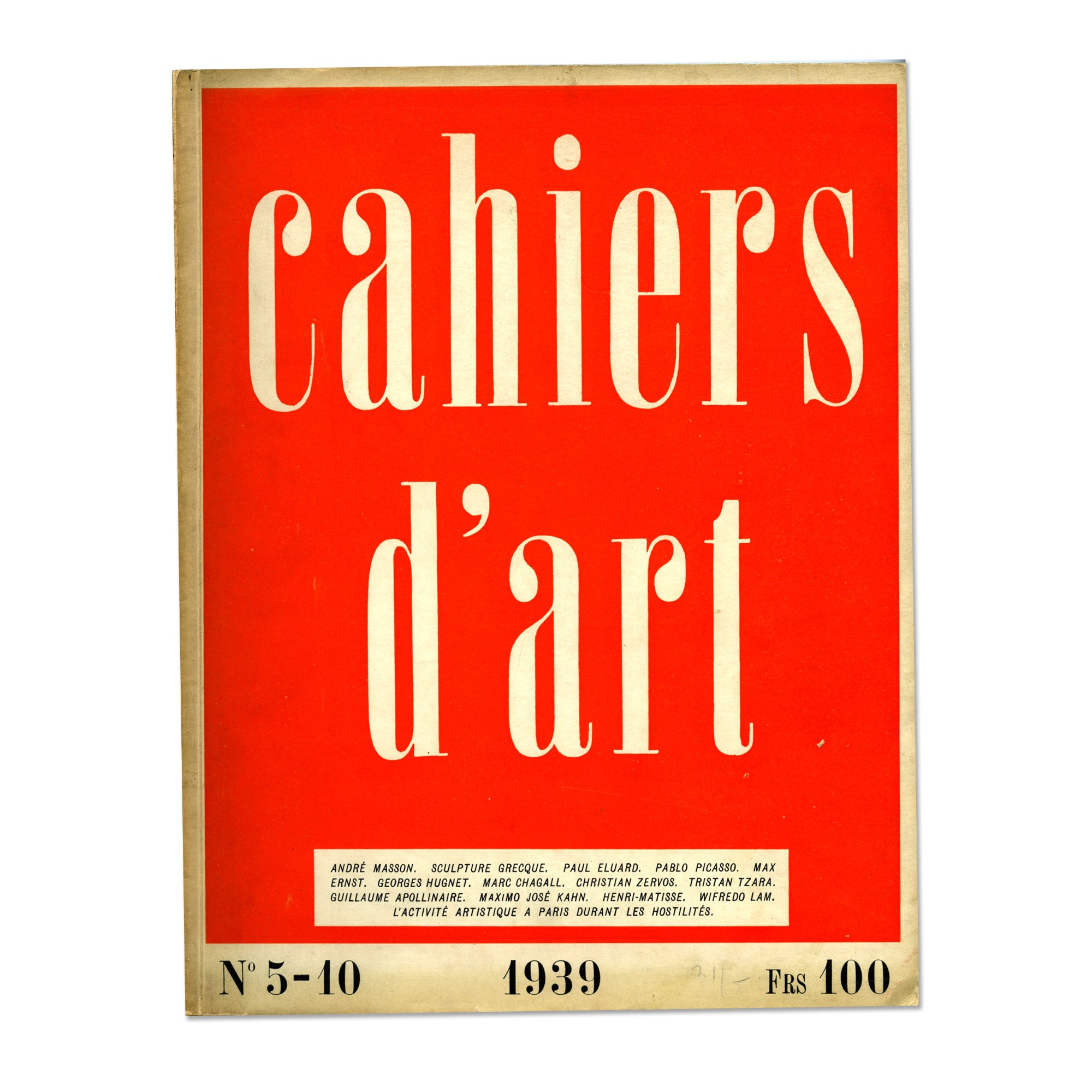 Revue Cahiers d'Art. 1939. Number 5-10. image 0