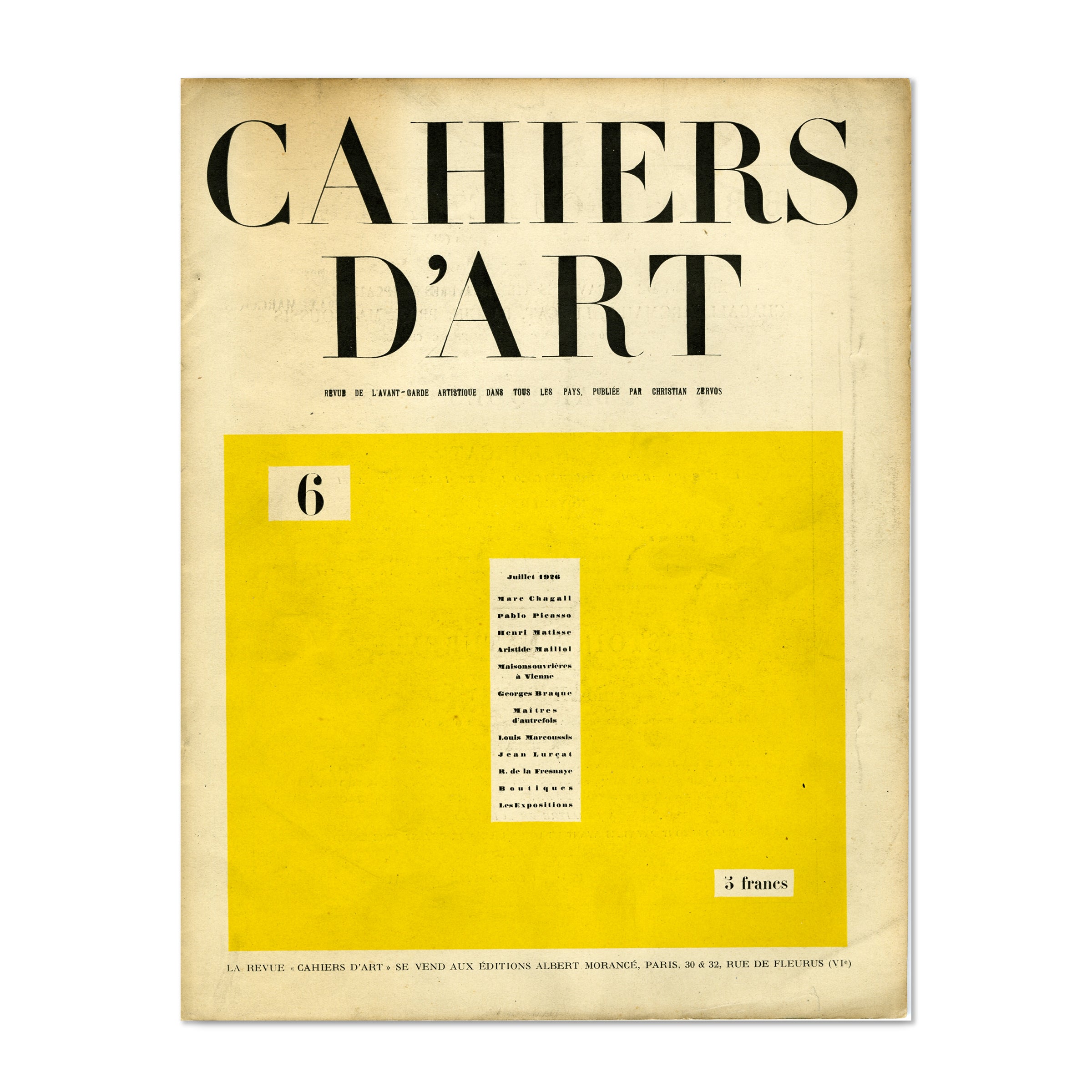 Revue Cahiers d'Art, 1926, n°6 image 0