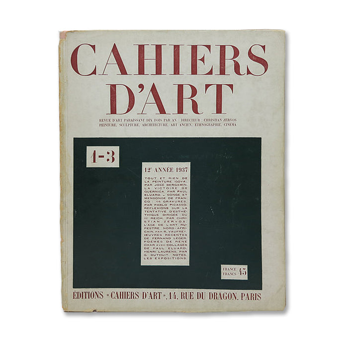 Revue Cahiers d'Art. Year 1937. 1-3. image 0