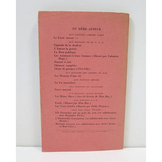 Paul Eluard, Le livre ouvert (1939 - 1941), Editions Cahiers d'Art, 1942 image 2