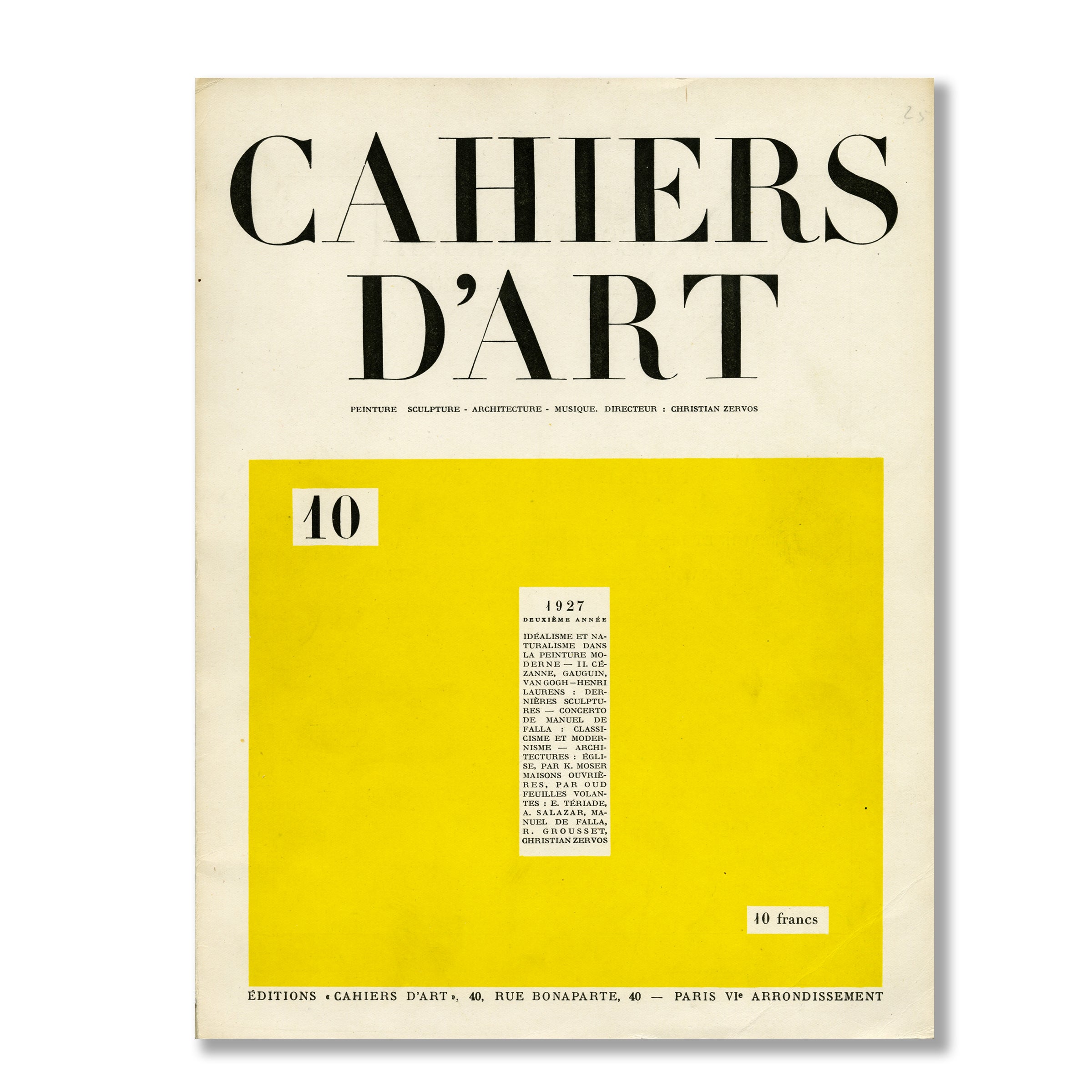 Revue Cahiers d'Art, 1927, n°10 image 0