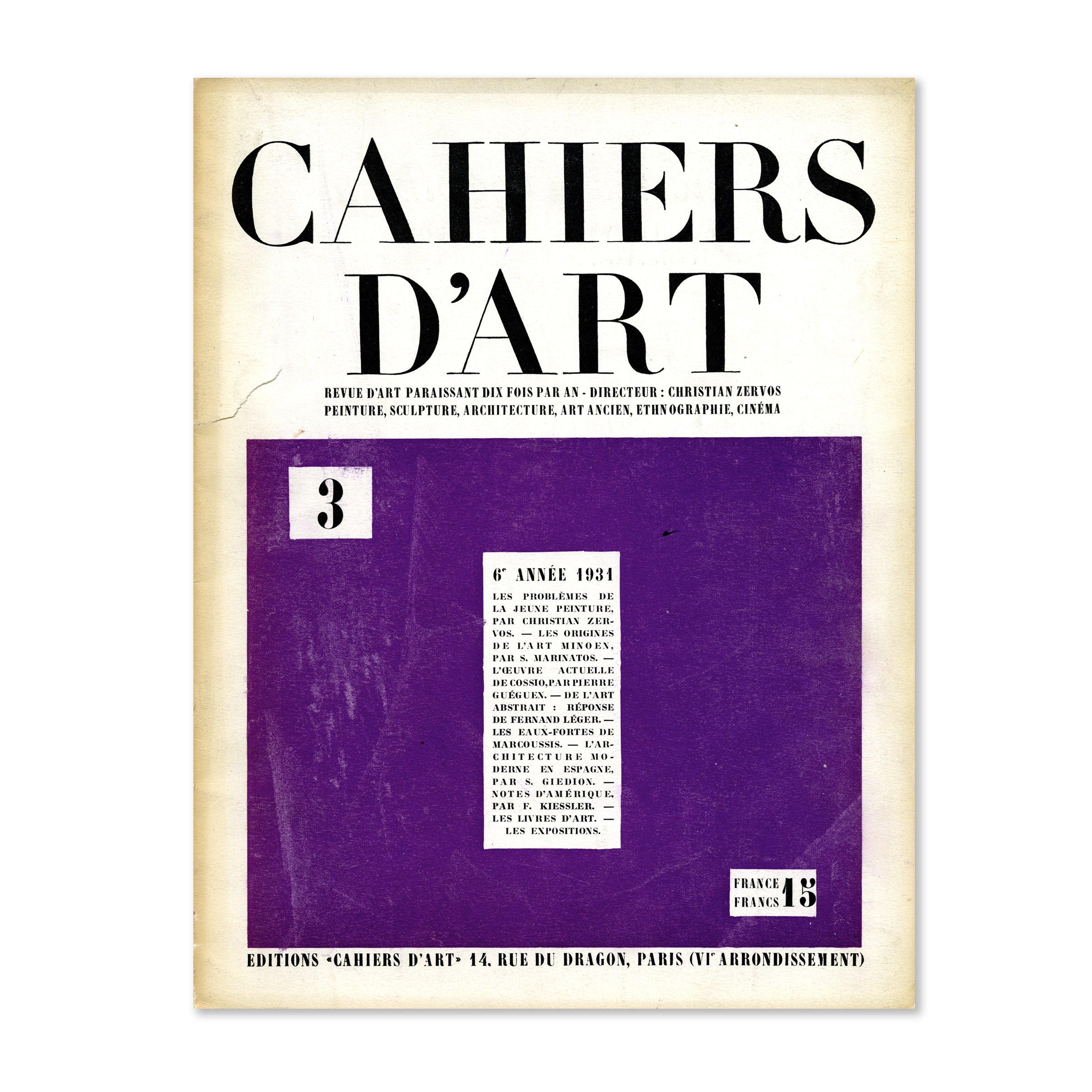 Revue Cahiers d'Art, 1931, n°3 image 0