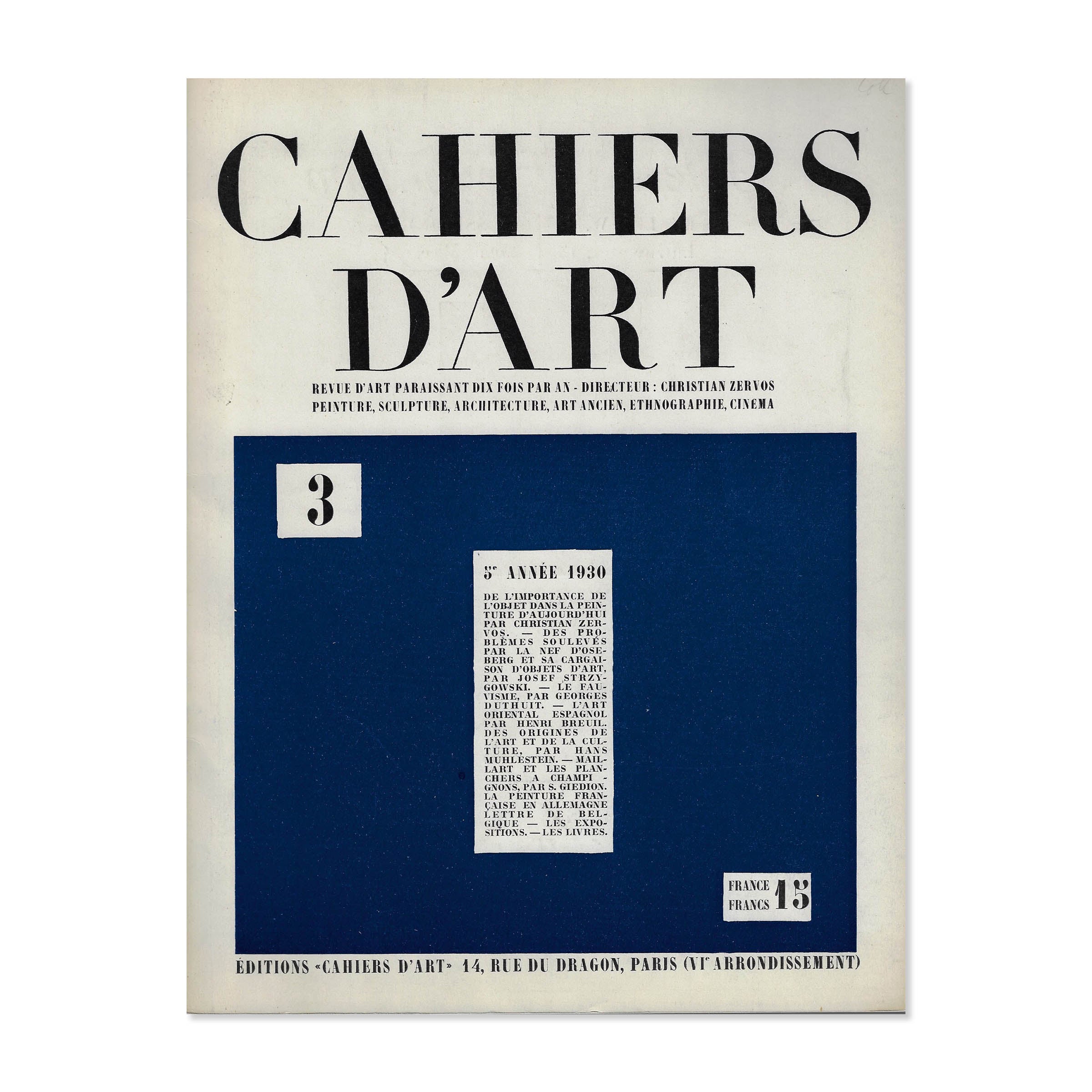 Revue Cahiers d'Art, 1930, n°3 image 0