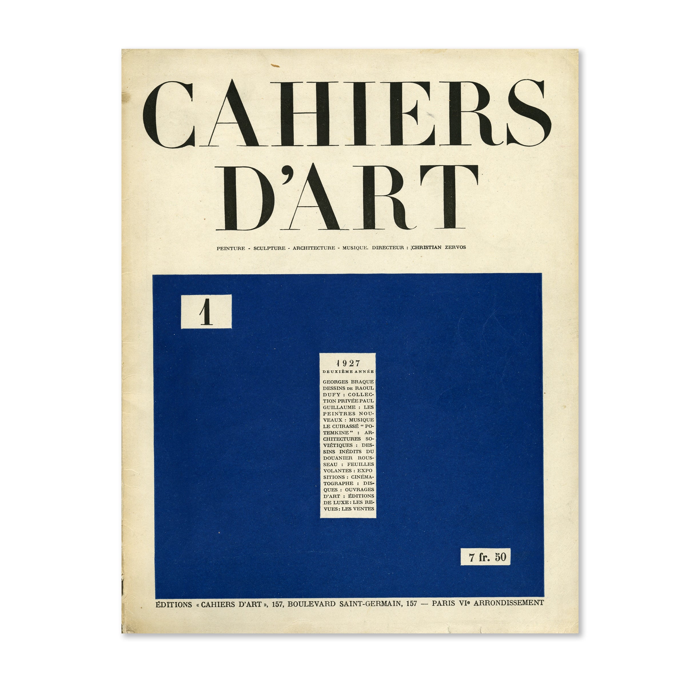 Revue Cahiers d'Art, 1927, n°1 image 0