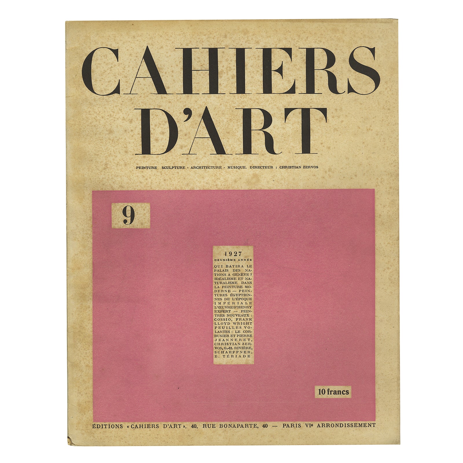 Revue Cahiers d'art 1927, N°9 image 0