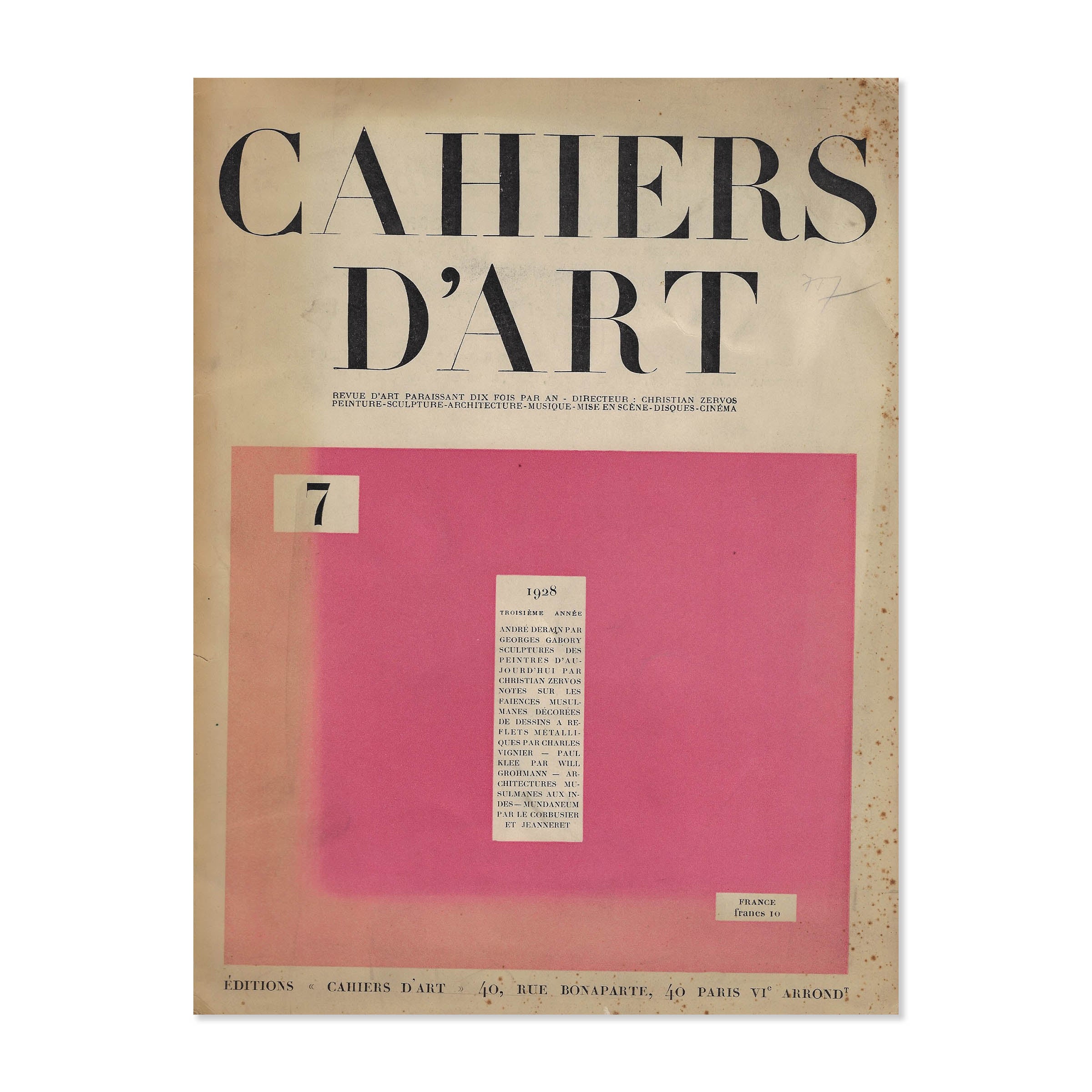 Revue Cahiers d'Art, 1928, n°7 image 0