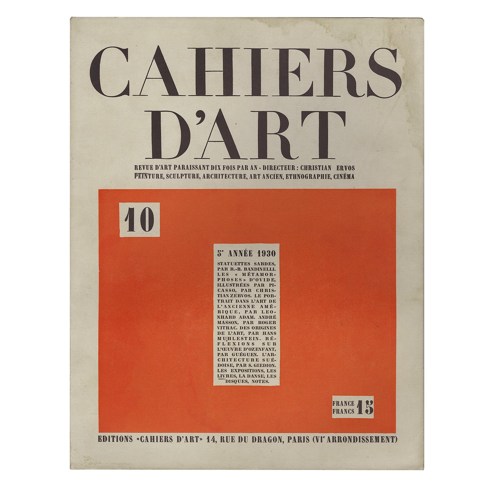 revue Cahiers d'Art, 1930, N°10 image 0