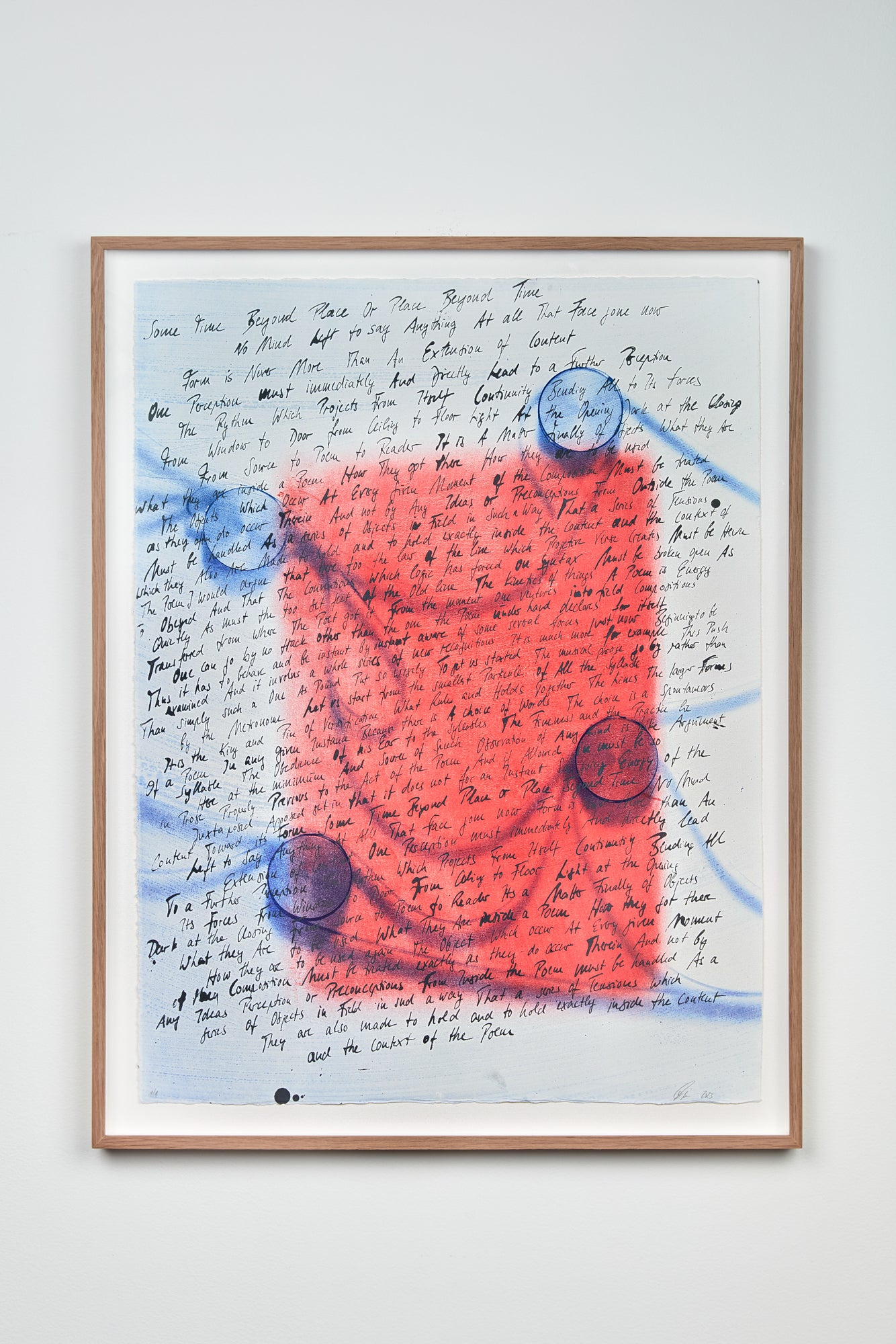 Rosa Barba, MONOPRINT (Text, Red on Blue), 2023