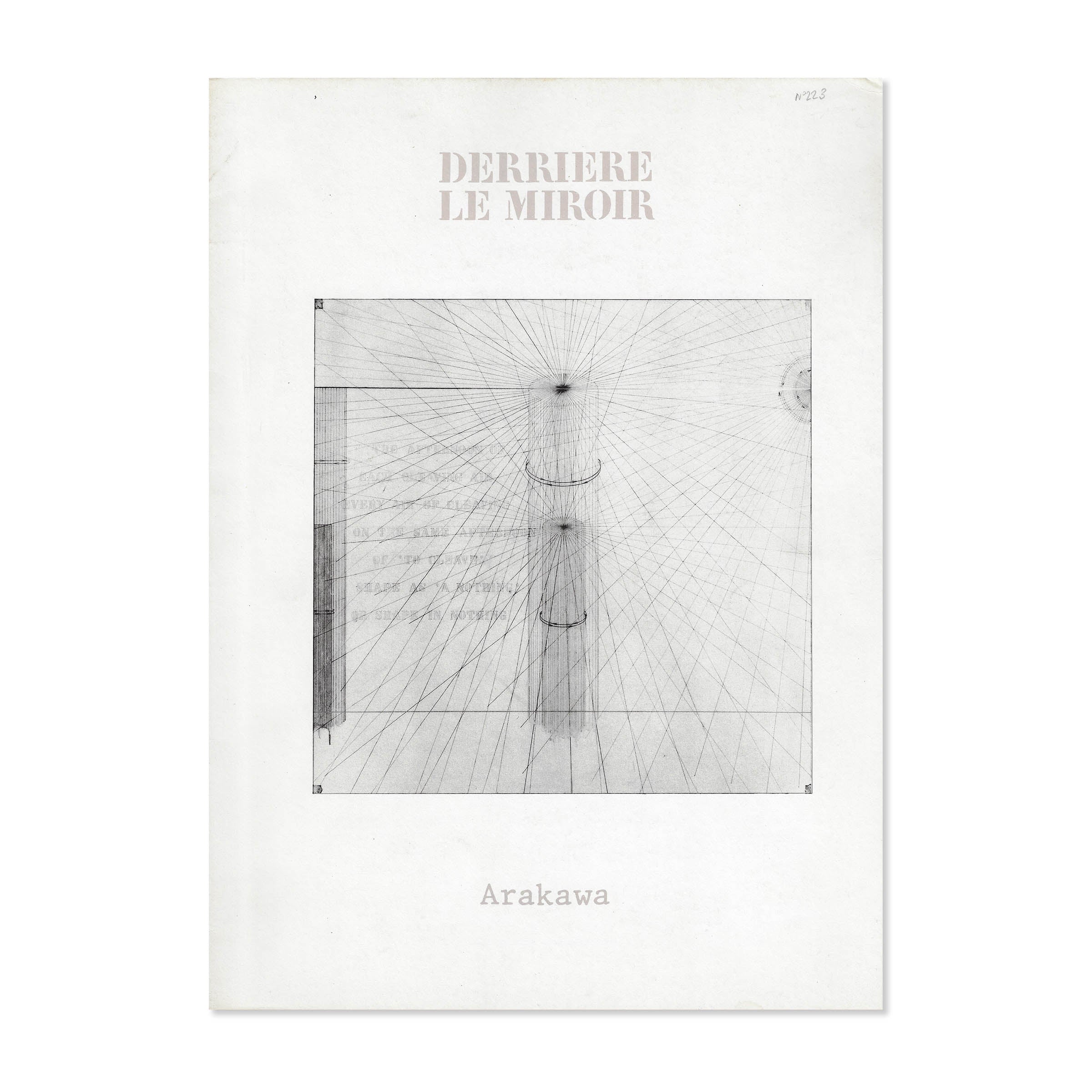 Derrière le Miroir Arakawa Derrière Le Miroir. Arakawa, n° 223, 1977