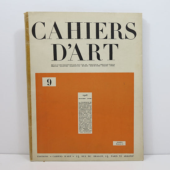 Revue Cahiers d'Art, 1928, n°9 image 1
