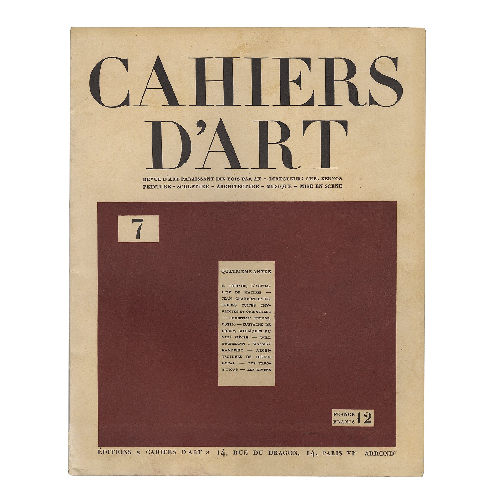 Cahiers d'Art, 1929 N°7 image 0