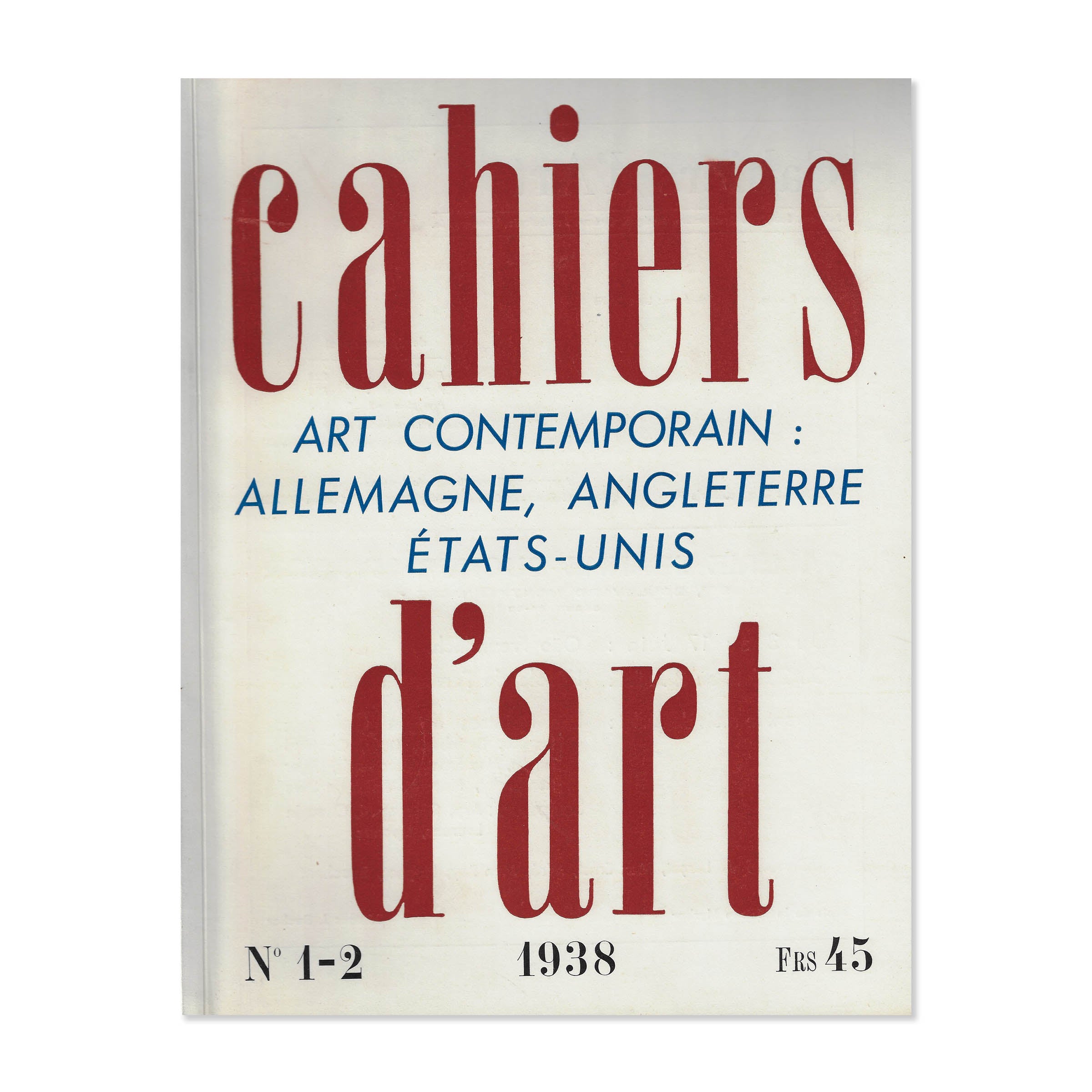 Revue Cahiers d'Art, 1938, n°1-2 image 0