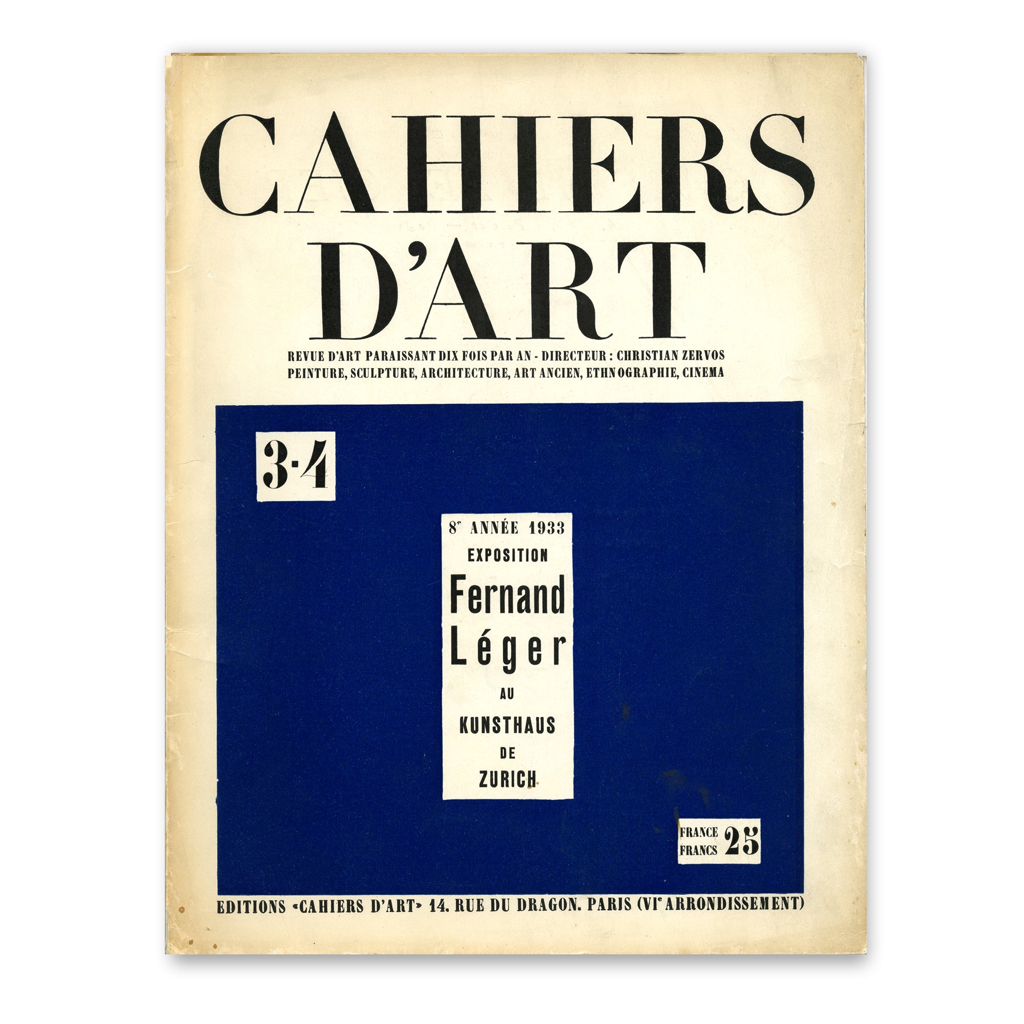 Revue Cahiers d'Art. 1933. Number 3-4. image 0